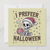 ハロウィーンの不気味なXmasスケルトンゴシックが好き シーズンカード (正面)