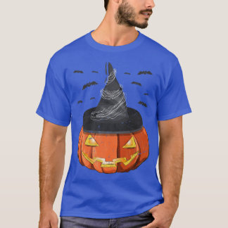 ハロウィーンの不気味衣装ハロウィーンのカボチャのちょうちん魔女ハット Tシャツ