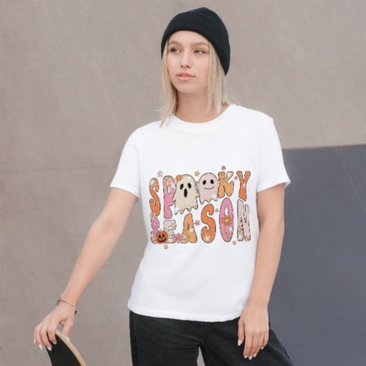 ハロウィーンの不気味GROOVYシーズン幽霊 Tシャツ