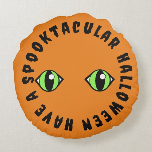 ハロウィーンの丸い枕を持っている ラウンドクッション (裏面)