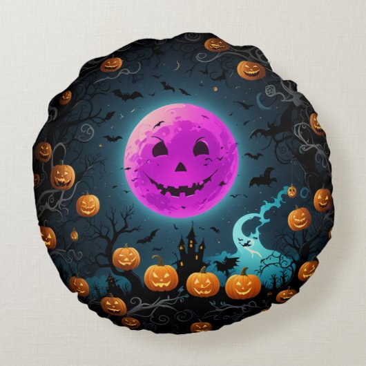 ハロウィーンの丸い枕クッション ラウンドクッション (裏面)