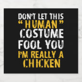 ハロウィーンの人のコスチュームフアムフアムイムチキン スパークリングワインラベル (シングルラベル)