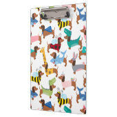 ハロウィーンの仮装の犬のダックスフント クリップボード (左)