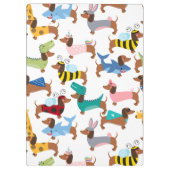 ハロウィーンの仮装の犬のダックスフント クリップボード (裏面)