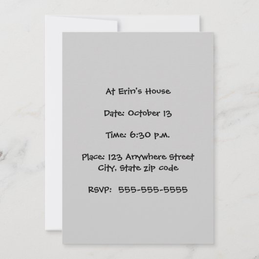 ハロウィーンの仮装パーティーの招待状 招待状 (裏面)