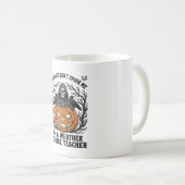 ハロウィーンの先生の天気予報 怖い死神のかぼちゃデザイン コーヒーマグカップ (正面右)