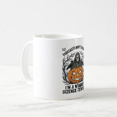 ハロウィーンの先生の天気予報 怖い死神のかぼちゃデザイン コーヒーマグカップ (正面左)