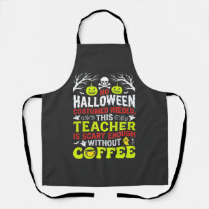 ハロウィーンの先生は十分怖いコーヒーデザイン_1 エプロン