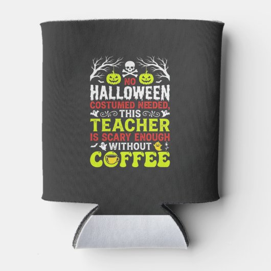 ハロウィーンの先生は十分怖いコーヒーデザイン_1 缶クーラー (正面)