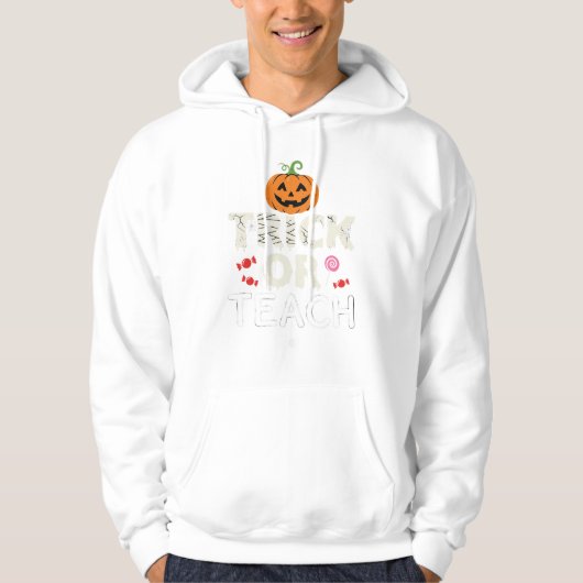 ハロウィーンの先生デザイン トリック オア ティーチ (2)_1 パーカ (正面)