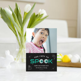 ハロウィーンの写真をスプックするには黒いホラーの目が可愛すぎる ポストカード