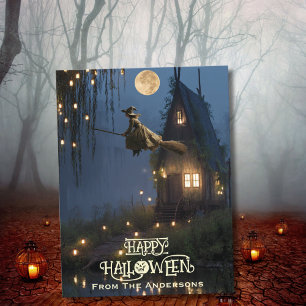 ハロウィーンの写真 森の魔女の館 シーズンポストカード