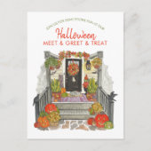 ハロウィーンの出会い、挨拶、治療パーティの招待状 ポストカード (正面)