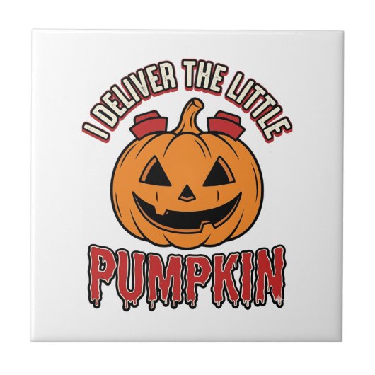 ハロウィーンの出産用パンプキンナースTシャツデザイン_1 タイル (正面)