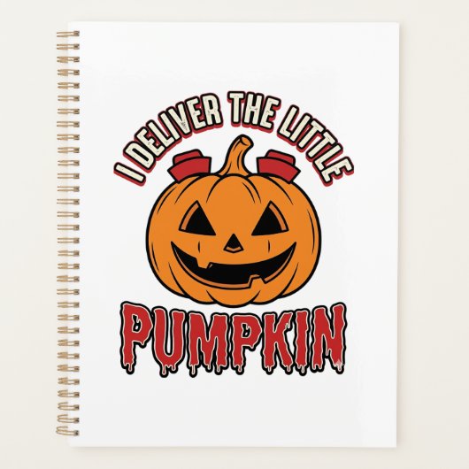 ハロウィーンの出産用パンプキンナースTシャツデザイン_1 プランナー手帳 (正面)