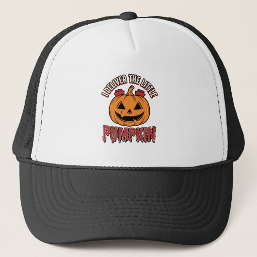 ハロウィーンの出産看護師パンプキンTシャツデザイン_1 キャップ (正面)