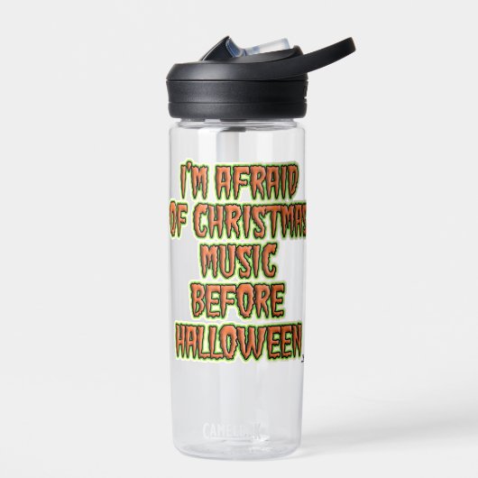 ハロウィーンの前にホリデー音楽にノーと言おもしろいう ウォーターボトル (左面)