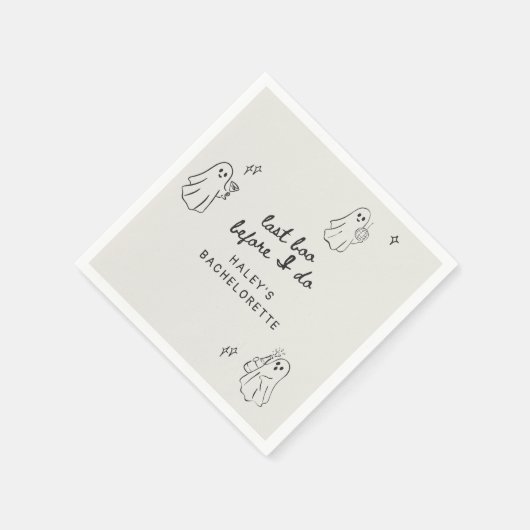 ハロウィーンの前の予測できな最後のバチェロレッテ スタンダードカクテルナプキン (角)