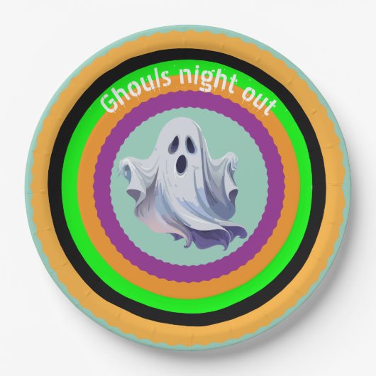 ハロウィーンの化け物たちの夜遊び  ペーパープレート (正面)