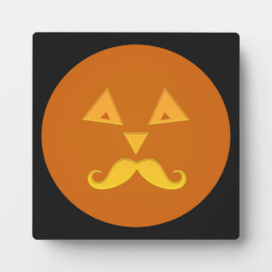 ハロウィーンの口ひげカボチャのプラーク フォトプラーク