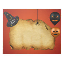 ハロウィーンの古い羊皮紙の挨拶 ノートパッド