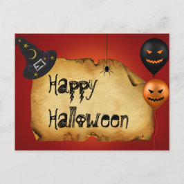 ハロウィーンの古い羊皮紙の挨拶 ポストカード