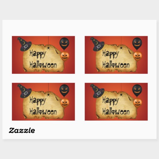 ハロウィーンの古い羊皮紙の挨拶 長方形シール (シート)