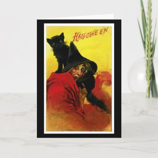 ハロウィーンの古い魔女 カード (正面)