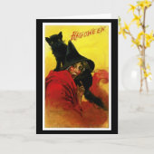 ハロウィーンの古い魔女 カード (黄色い花)