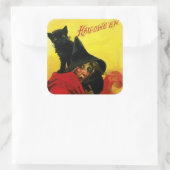 ハロウィーンの古い魔女 スクエアシール (バッグ)