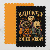 ハロウィーンの叫び アライグマとポッサム 招待状 (正面/裏面)