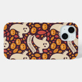 ハロウィーンの可愛いおばけとかぼちゃのデザイン Case-Mate iPhoneケース (裏面 (横))