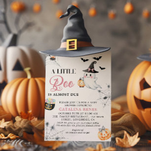 ハロウィーンの可愛いおばけのベビーシャワー 招待状