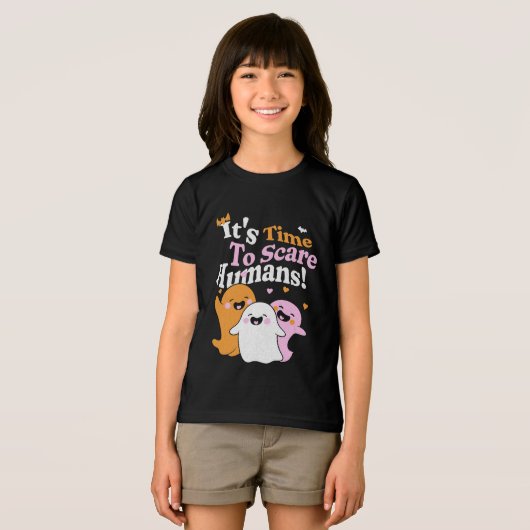 ハロウィーンの可愛いお化けたち! トライブレンドTシャツ (正面全面)