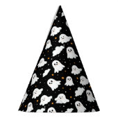 ハロウィーンの可愛いお化けと雲と星の空 パーティーハット (左)