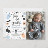 ハロウィーンの可愛いお化けの4歳の誕生日おめでとう 招待状 (正面)