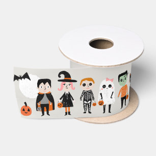 ハロウィーンの可愛いキャラクター サテンリボン