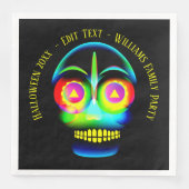 ハロウィーンの名前の年ネオンルックグローブルースカル (正面)