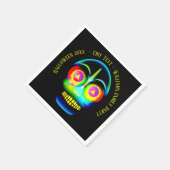 ハロウィーンの名前の年ネオンルックグローブルースカル スタンダードカクテルナプキン (角)