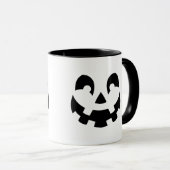 ハロウィーンの名前を持つ白黒カボチャ顔 マグカップ (正面右)