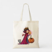 ハロウィーンの吸血鬼と猫とかぼちゃ トートバッグ (裏面)