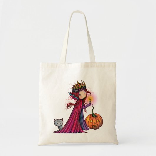 ハロウィーンの吸血鬼と猫とかぼちゃ トートバッグ (正面)