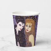 ハロウィーンの吸血鬼と魔女 紙コップ (裏面)