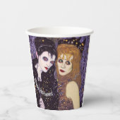 ハロウィーンの吸血鬼と魔女 紙コップ (正面)