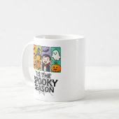 ハロウィーンの吸血鬼のかぼちゃのデザイン コーヒーマグカップ (正面左)