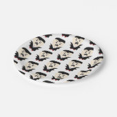 ハロウィーンの吸血鬼の衣装パーティー。キッズドラキュラ ペーパープレート (アングル)