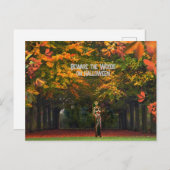 ハロウィーンの吸血鬼の魔女の森に注意 シーズンポストカード (正面/裏面)