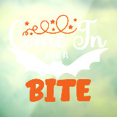 ハロウィーンの吸血鬼バットがかっこいい「ひとくちどうぞ」窓用ステッカー ウィンドウサイン (シート3)