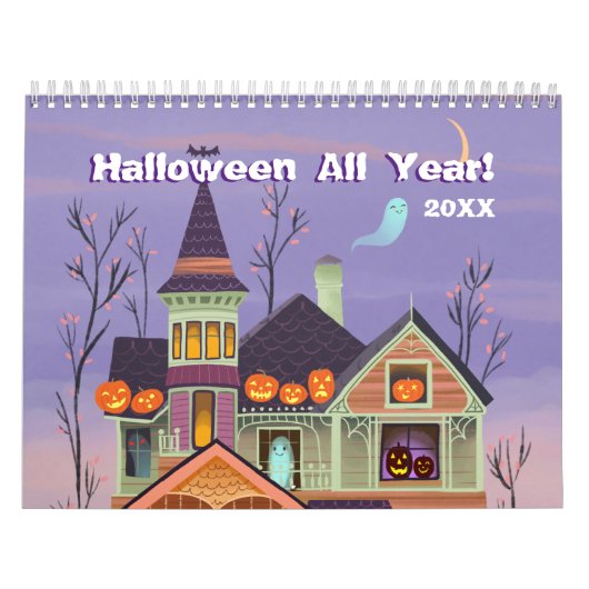 ハロウィーンの図解入りの、写真付きの年末年始カレンダー カレンダー (カバー)