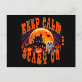 ハロウィーンの墓地かわいい幽霊とジャック・オランタン ポストカード (正面)